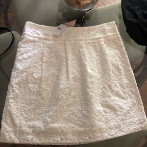 Loft white mini skirt NWT